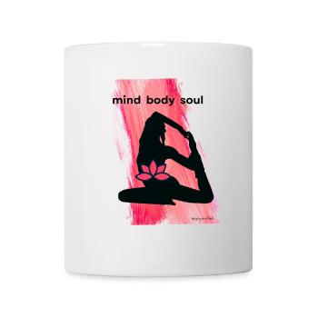 Silhueta Yoga à la fleur de lotus - Mug blanc - blanc - Devant