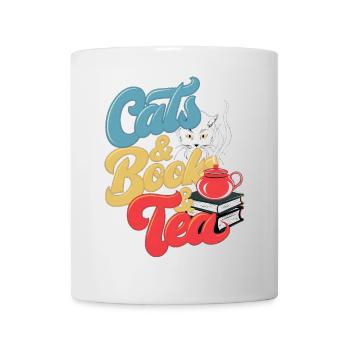 Katzen und Tee Druck - Tasse - Weiß - Vorne