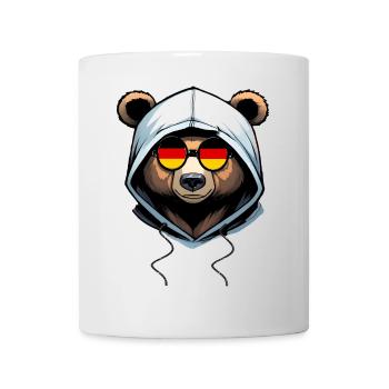 Ours portant un sweat à capuche - Mug blanc - blanc - Devant