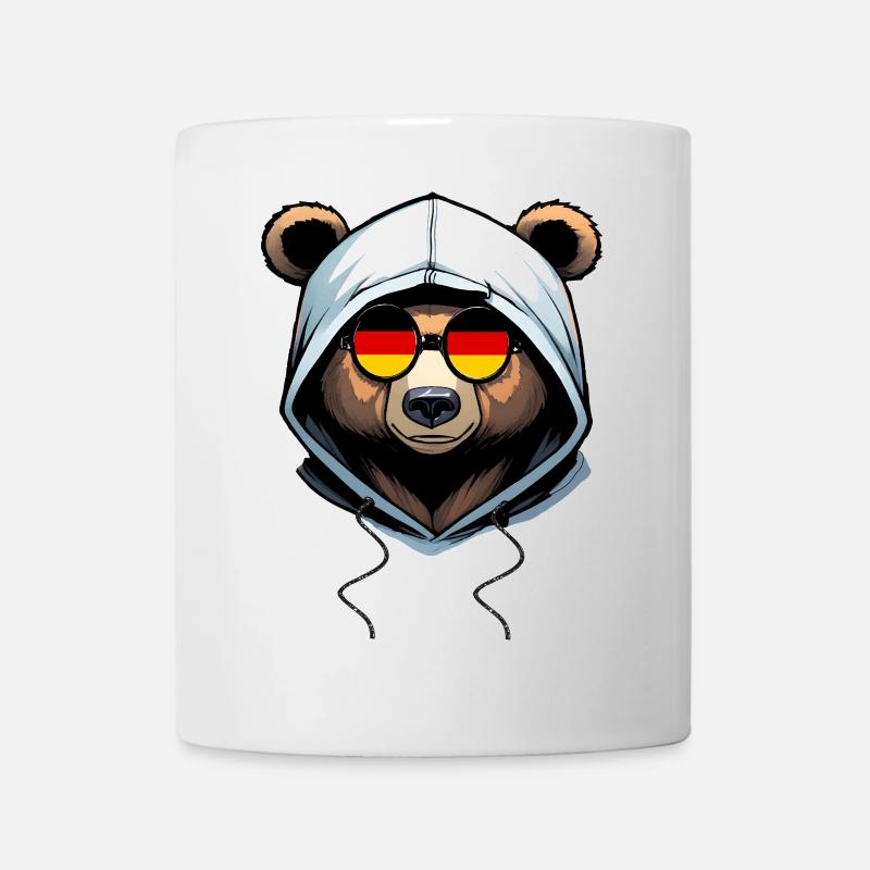 Bär trägt einen Hoodie - Tasse - Weiß