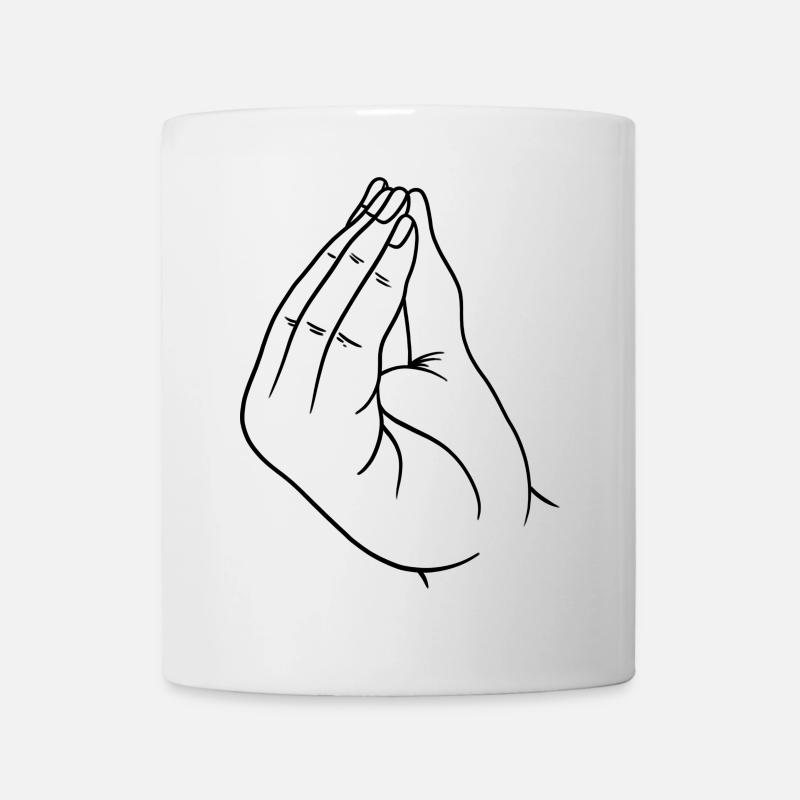 Italienische Handgeste - Tasse - Weiß