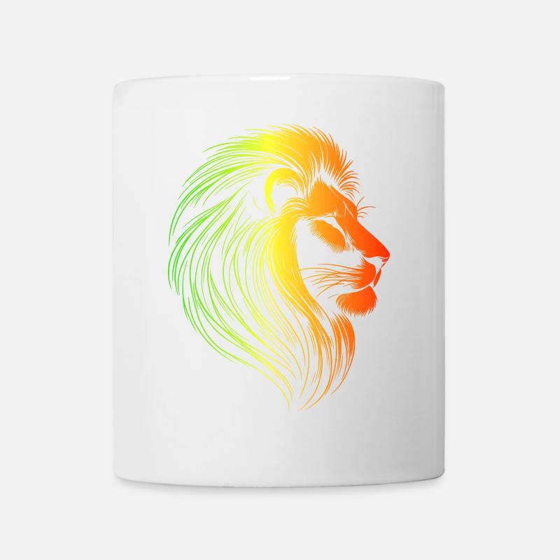 Conquering lion rasta, rastafari, jamaïque, juda - Mug blanc - blanc