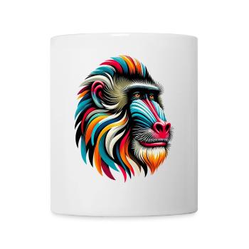 Singe mandrill - Mug blanc - blanc - Devant