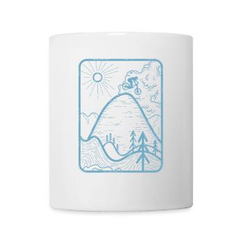 Lever de soleil sur les sommets des montagnes T-Shirt Design - Mug blanc - blanc - Devant