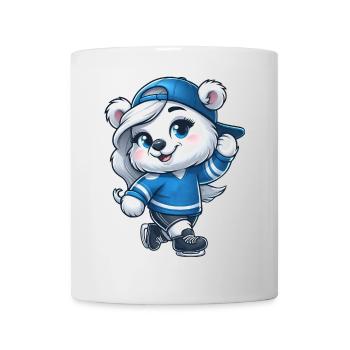 Bear Polar Bear Girl Ice Skating Ice Skating - Mug - white - Front