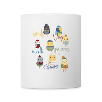 Illustration pour enfants d’oiseaux en dessin animé - Mug blanc - blanc - Devant