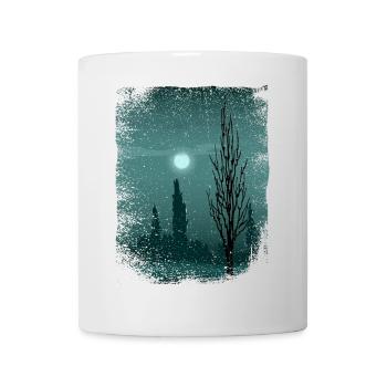 Moon shimmers on trees - Mug - white - Front