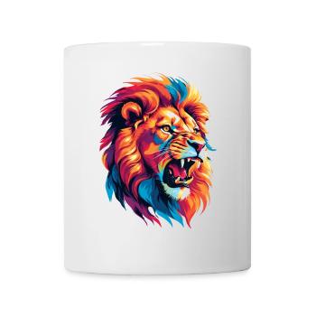 Lion multicolore - Mug blanc - blanc - Devant