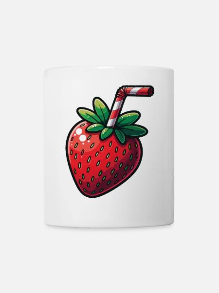 Erdbeer-Shake - Tasse - Weiß