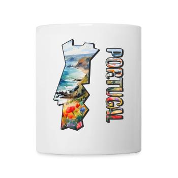 Aquarell Landkarte Portugal - Tasse - Weiß - Vorne