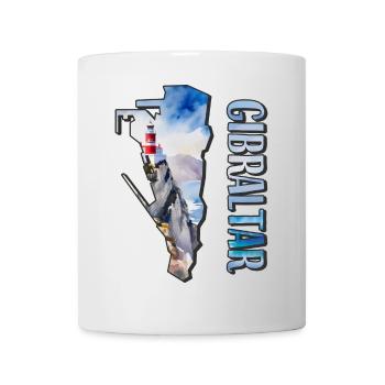 Carte à l’aquarelle de Gibraltar - Mug blanc - blanc - Devant