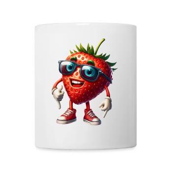 Cool Strawberry Summer Sun Fruity Fruit - Mug - white - Front