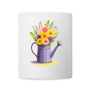 Watering Can with Flowers - Mug - white - Front