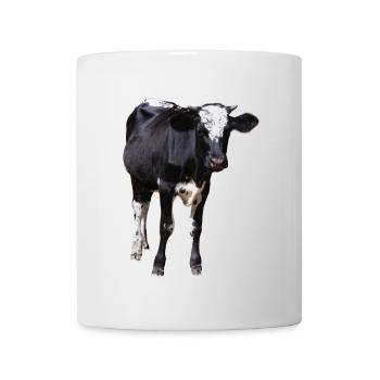 funny cow black and white gift farmer - Mug - white - Front