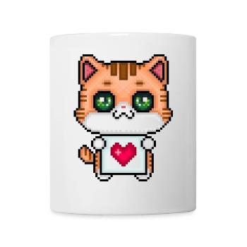 Pixelliebendes Kätzchen - Tasse - Weiß - Vorne