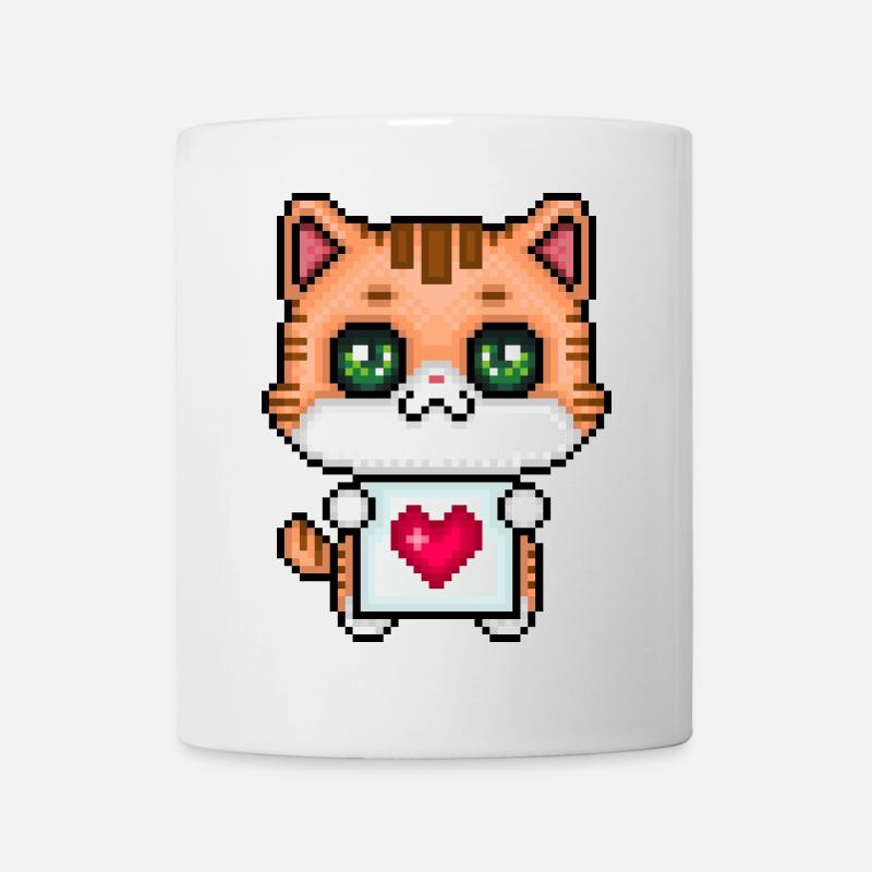 Pixelliebendes Kätzchen - Tasse - Weiß