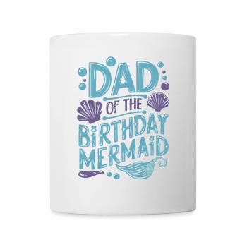 Papa de l’anniversaire de la famille de sirène Matching Party - Mug blanc - blanc - Devant