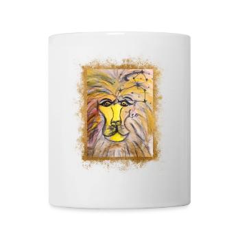Illustration du signe du zodiaque Lion - Mug blanc - blanc - Devant