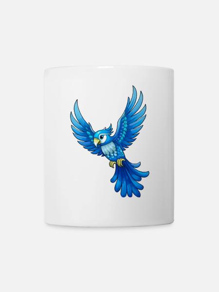 Blauer Papagei - Tasse - Weiß