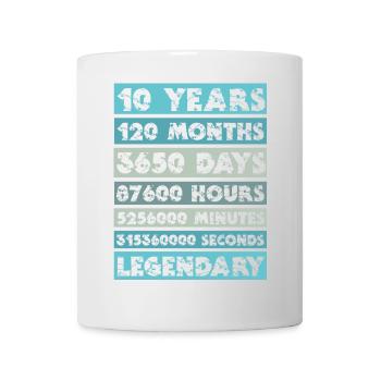 10 Years - Anniversary, Company, Birthday, Wedding - Mug - white - Front