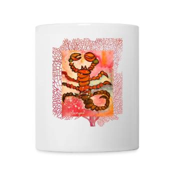 Scorpion astrologique à l’aquarelle artistique - Mug blanc - blanc - Devant