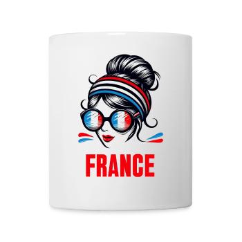 Stylisches France Girl: Retro-Chic mit modernem Twist - Tasse - Weiß - Vorne