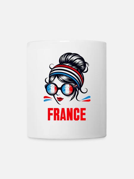 Stylish France Girl: Retro Chic with Modern Twist - Mug - white