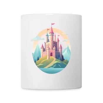 A medieval castle between hills - Mug - white - Front