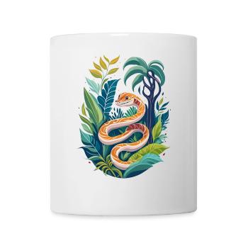 Schlange im Dschungel - Tasse - Weiß - Vorne