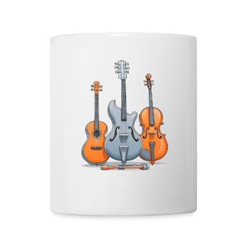 Gitarre, E-Gitarre und Cello - Tasse - Weiß - Vorne