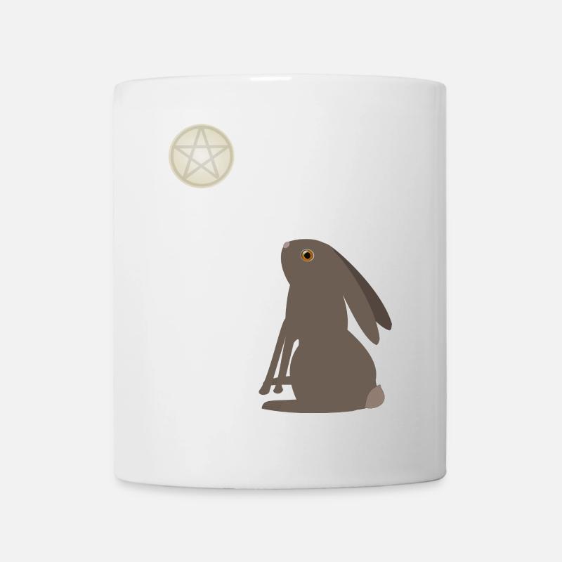 Magical Wiccan Hare and Pentacle Moon - Mug - white
