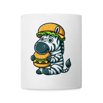 Hamburger zébré fantaisiste Cheeseburger - Mug blanc - blanc - Devant