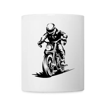 Motorrad Racing Caferacer Streefighter Biker Logo - Tasse - Weiß - Vorne