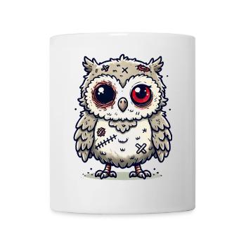gruselige Zombie-Eule für Halloween Spaß - Tasse - Weiß - Vorne