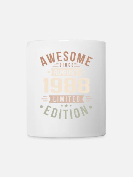 August 1988 Geburtstag im August 1988 Vintage 1988 - Tasse - Weiß