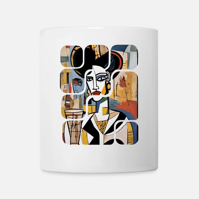 Art abstrait moderne de la femme - Mug blanc - blanc