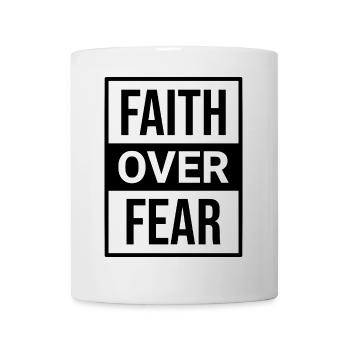 Texte Foi Plus Peur Motivation Religion T-Shirt - Mug blanc - blanc - Devant