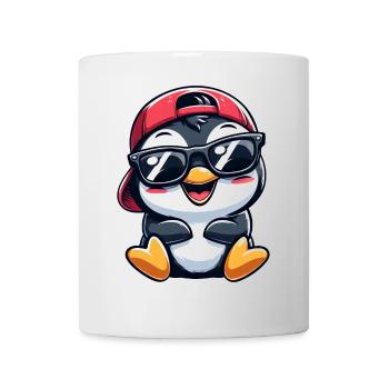 Cooler Pinguin mit Sonnenbrille Cartoon Stil - Tasse - Weiß - Vorne
