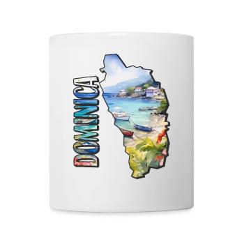 Watercolor Map Dominica - Mug - white - Front