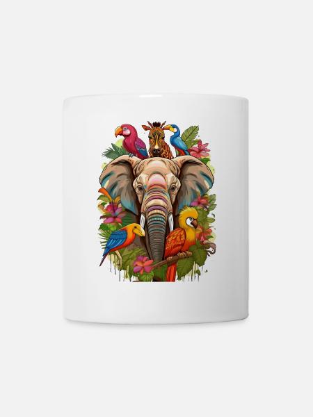 Illustration afrikanischer Tiere - Tasse - Weiß