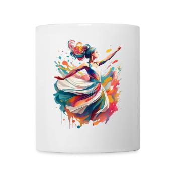 Abstrakte, farbenfrohe Tänzerin - Tasse - Weiß - Vorne