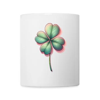 Vierblättriger Klee bringt Glück - Tasse - Weiß - Vorne
