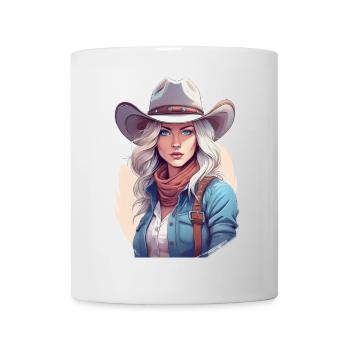 Portrait de cow-boy western - Mug blanc - blanc - Devant