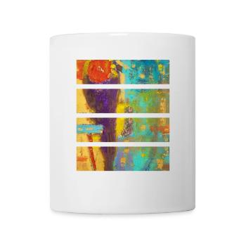 Composition florale abstraite vibrante - Mug blanc - blanc - Devant