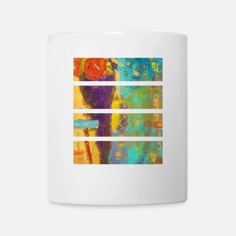 Vibrant Abstract Floral Composition - Mug - white