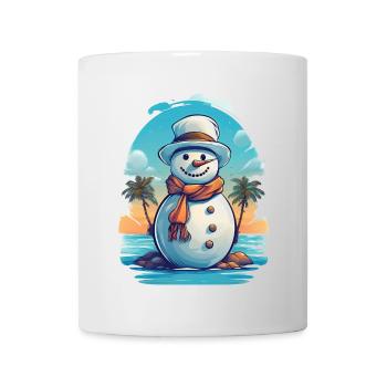 Ein Schneemann am Strand - Tasse - Weiß - Vorne