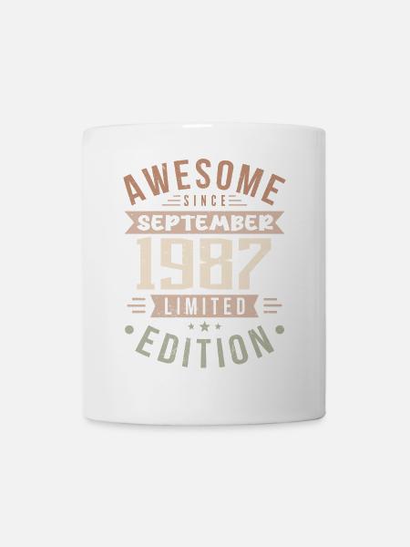 1987 Septembre Anniversaire Né en septembre 1987 - Mug blanc - blanc