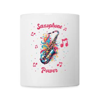 Saxophone Power Music Sheet Music - Mug - white - Front