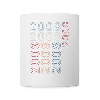 Geboren im Jahr 2008 Retro 2008 Geburtstagsgeschenk - Tasse - Weiß - Vorne