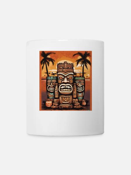 Tiki Statuen - Tasse - Weiß
